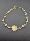 14k Gold Bracelet - San Benito w/Cross