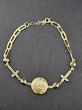 14k Gold Bracelet - San Benito w/Cross