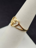 14K Gold Ring - Heart in Cross