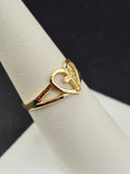 14K Gold Ring - Heart in Cross