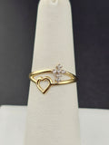 14K Gold Ring - Heart w/Cross