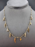 14k Gold Necklace - Infinity, Wing, Cross
