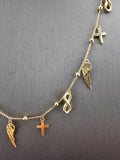 14k Gold Necklace - Infinity, Wing, Cross