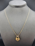 14k Gold Chain w/Pendant - Te Amo Heart Break Apart