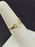 14K Gold Ring - Heart w/Cross