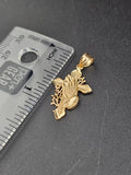 14k Gold Pendant - Praying Hands on Cross