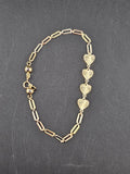 14k Gold Bracelet - Hearts