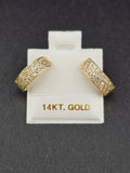 14K Gold Earrings - Huggie Hoops