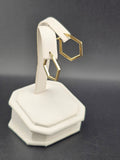 14K Gold Earrings - Hexagon Hoops