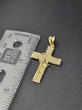 14k Gold Pendant - Praying Hands on Cross