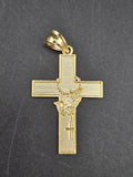 14k Gold Pendant - Praying Hands on Cross