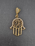 14k Gold Pendant - Hamsa Hand