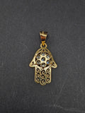 14k Gold Pendant - Hamsa Hand