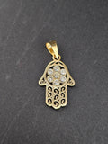 14k Gold Pendant - Hamsa Hand