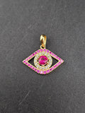 14k Gold Pendant - Evil Eye