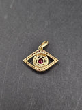 14k Gold Pendant - Evil Eye