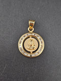 14k Gold Pendant - Two-Sided Jesus and Virgin Mary