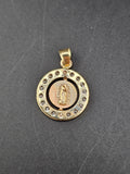 14k Gold Pendant - Two-Sided Jesus and Virgin Mary