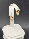 14K Gold Earrings - Huggies Hoops Hearts