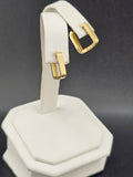 14K Gold Earrings - Square Huggies
