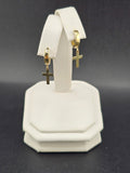 14K Gold Earrings - Cross Huggies