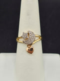 14K Gold Ring - Star, Moon & Heart