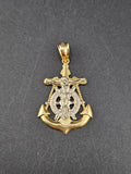 14k Gold Pendant - Jesus on Anchor