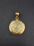 14k Gold Pendant - Aztec Calendar