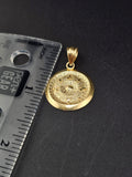 14k Gold Pendant - Aztec Calendar