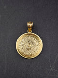 14k Gold Pendant - Aztec Calendar