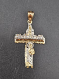 14k Gold Pendant - Virgin Mary, The Last supper and San Judas on Cross