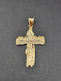 14k Gold Pendant - Virgin Mary, The Last supper and San Judas on Cross