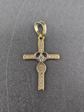 14k Gold Pendant - Heart on Cross