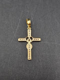 14k Gold Pendant - Heart on Cross