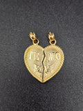 14k Gold Pendant - Te Amo Heart Broken Apart