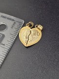 14k Gold Pendant - Te Amo Heart Broken Apart