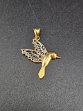 14k Gold Pendant - Hummingbird