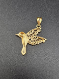 14k Gold Pendant - Hummingbird
