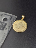 14k Gold Pendant - Aztec Calendar