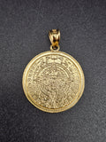 14k Gold Pendant - Aztec Calendar