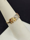 14K Gold Ring - Three Elephants