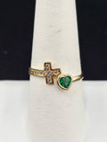 14K Gold Ring - Heart w/Cross