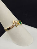 14K Gold Ring - Heart w/Cross
