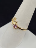 14K Gold Ring - Heart w/Cross