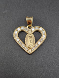 14k Gold Pendant - Virgin Mary