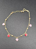 14k Gold Bracelet - Hearts