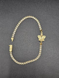 14k Gold Bracelet - Crown Box Chain