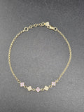 14k Gold Bracelet - Purple Flower