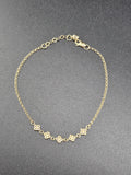 14k Gold Bracelet - Purple Flower