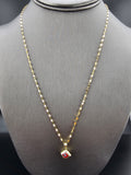 14k Gold Chain w/Pendant - Red Evil Eye